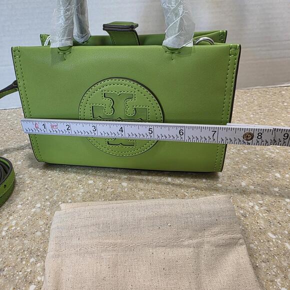 Tory Burch Mini Ella Bio Tote bag "Wheatgrass" green color New - Picture 5 of 10